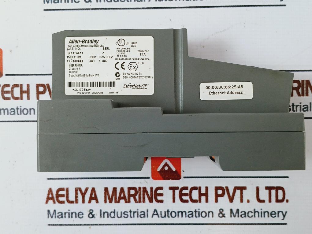 Allen-bradley 1734-aent Point I/O Ethernet Network Adaptor Pn-108000