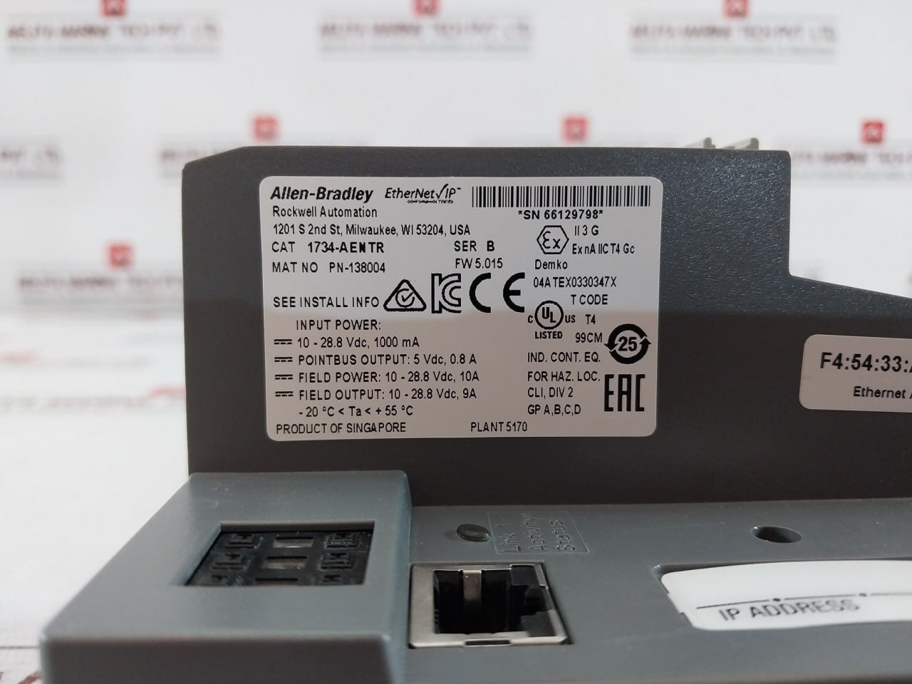 Allen-bradley 1734-aentr Point I/O Dual Port Network Adaptor Pn-138004, 1734-rt