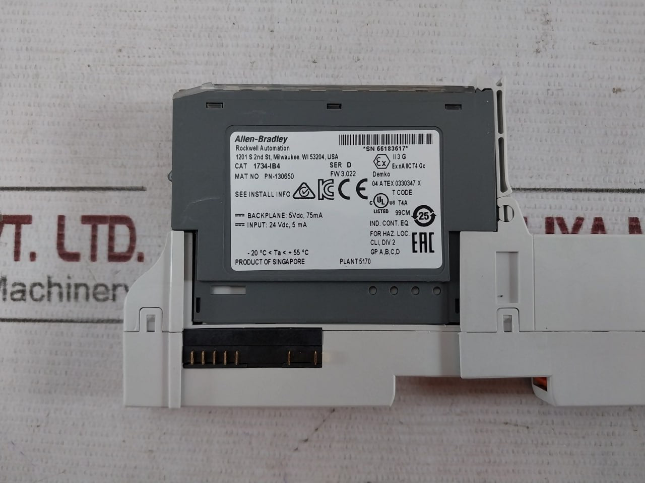Allen-bradley 1734-ib4 Ser D 24Vdc Sink Input Module 1734-top3S 10002386068/00