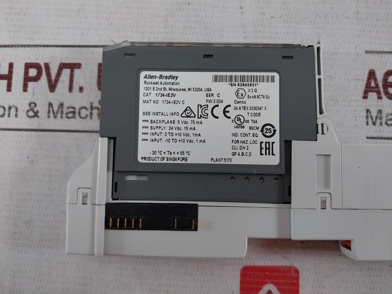 Allen-bradley 1734-ie2V Ser C Analog Voltage Input Module 5Vdc 75Ma 1734-tops