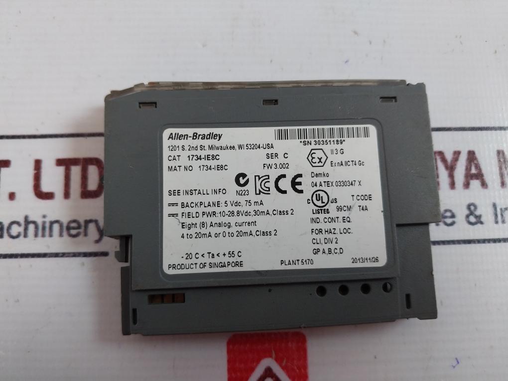 Allen-bradley 1734-ie8c Analog Input Module 4-20ma Ser C