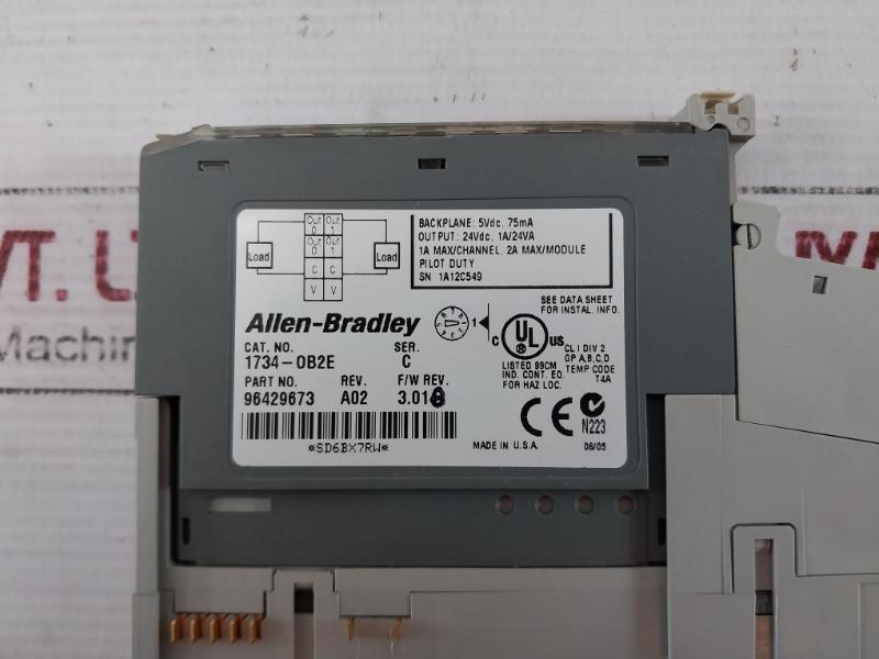 Allen-bradley 1734-ob2e Point Digital Output Module 96429673 24vdc 1a/24va