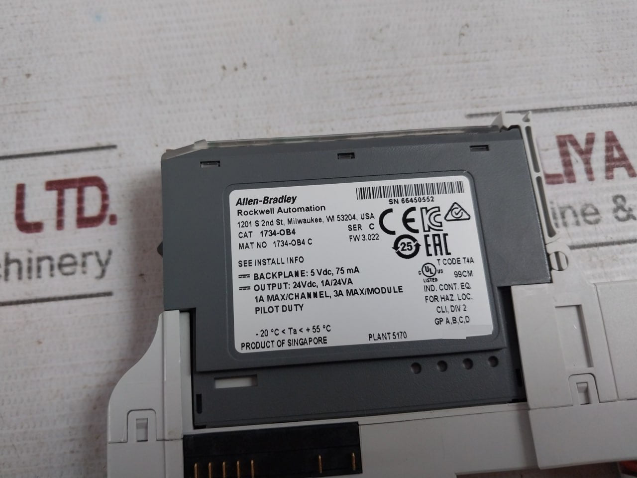 Allen-bradley 1734-ob4 Digital Output Module 5Vdc 75Ma 24Vdc 1A/24Va