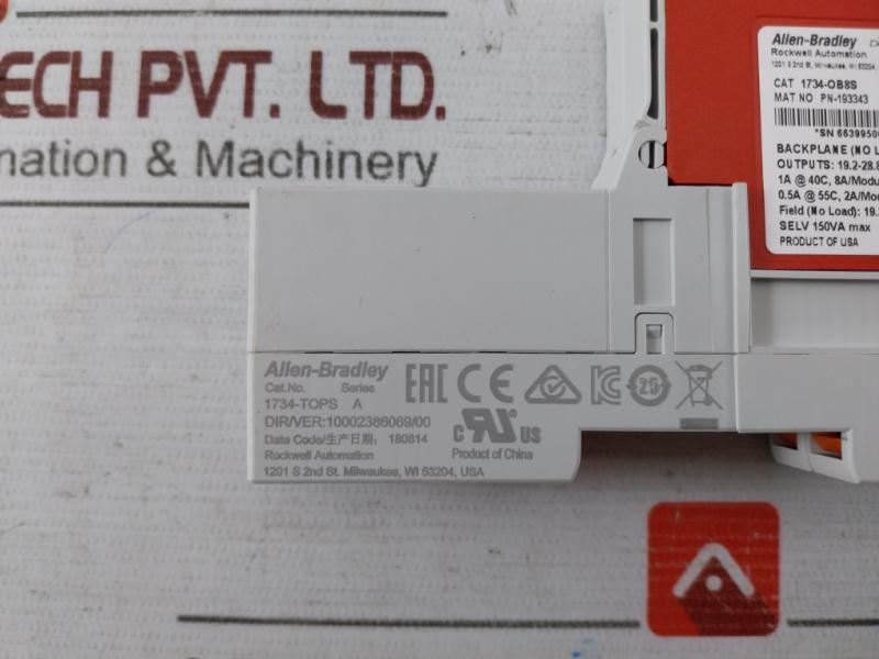 Allen-bradley 1734-ob8S Ser B 24Vdc Safety Source Output Module Pn-193343 150Va
