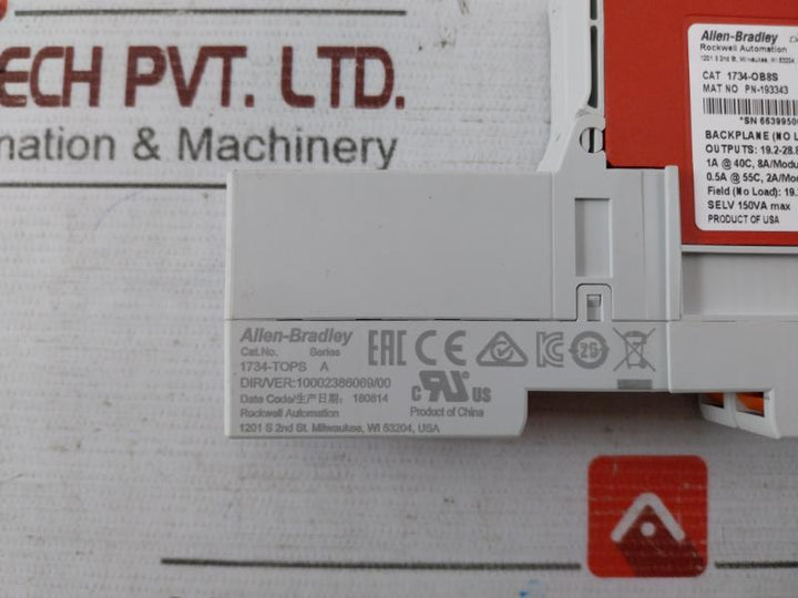 Allen-bradley 1734-ob8S Ser B 24Vdc Safety Source Output Module Pn-193343 150Va