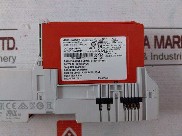 Allen-bradley 1734-ob8S Ser B 24Vdc Safety Source Output Module Pn-193343 150Va