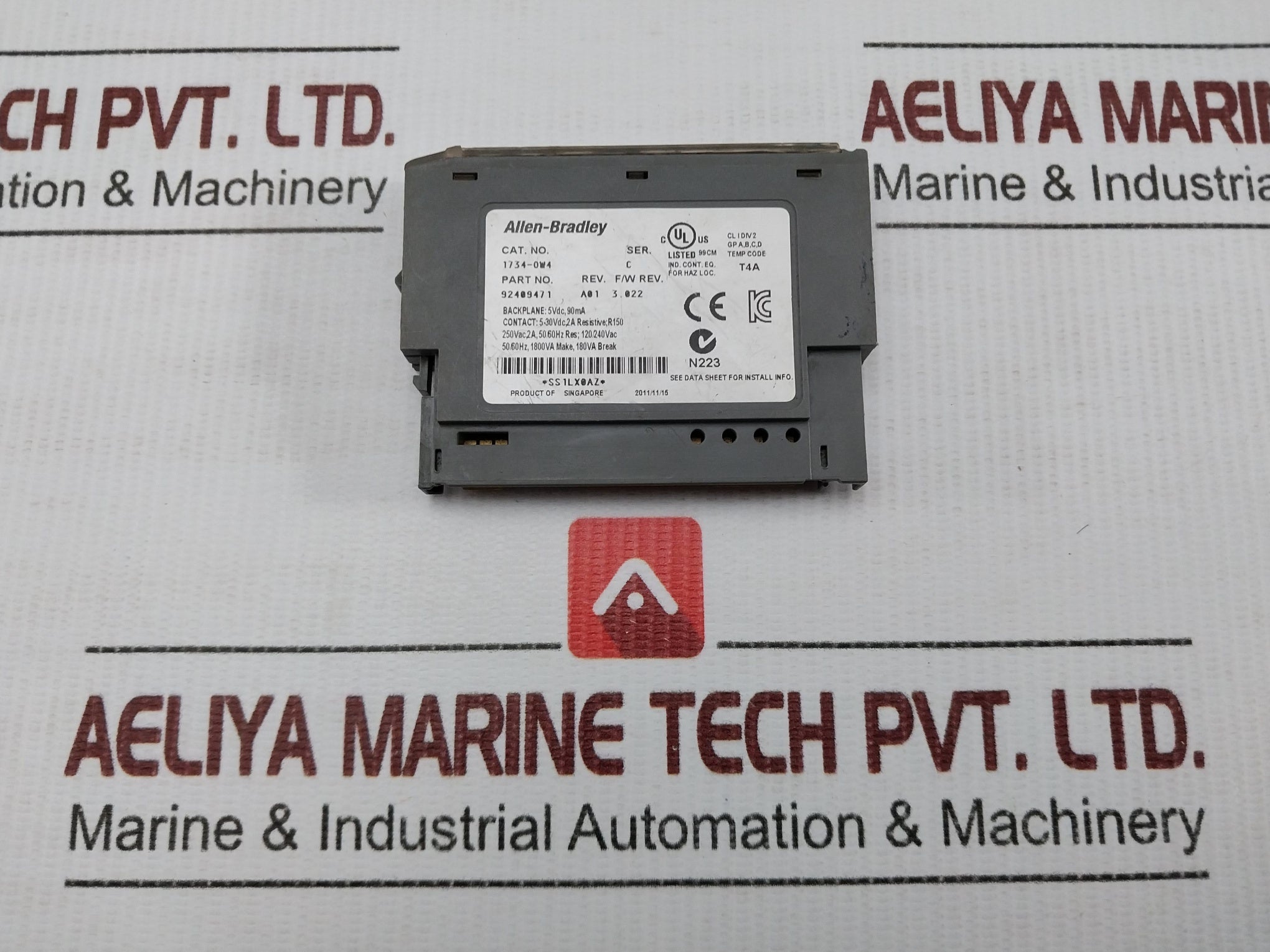 1734-ow4 Relay Output Allen-bradley 250Vac, 2A, 50/60Hz