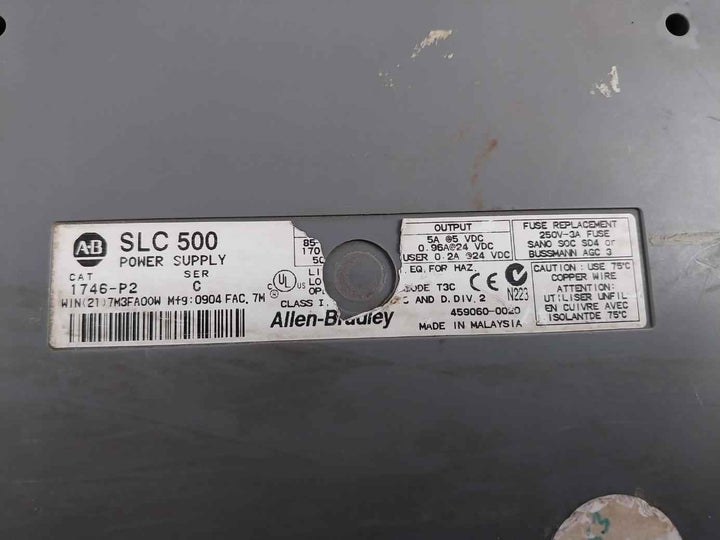 Allen-bradley 1746-p2 Power Supply Module 50/60Hz 75°C 0.2A 24 Vdc