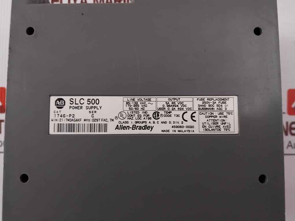 Allen-bradley 1746-p2 Power Supply Unit 170-265vac 0.96a 24vdc 75c