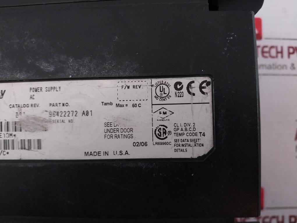 Allen-bradley 1756-pa72/C Ac Input Power Supply 60C 120/240 Vac 50/60 Hz