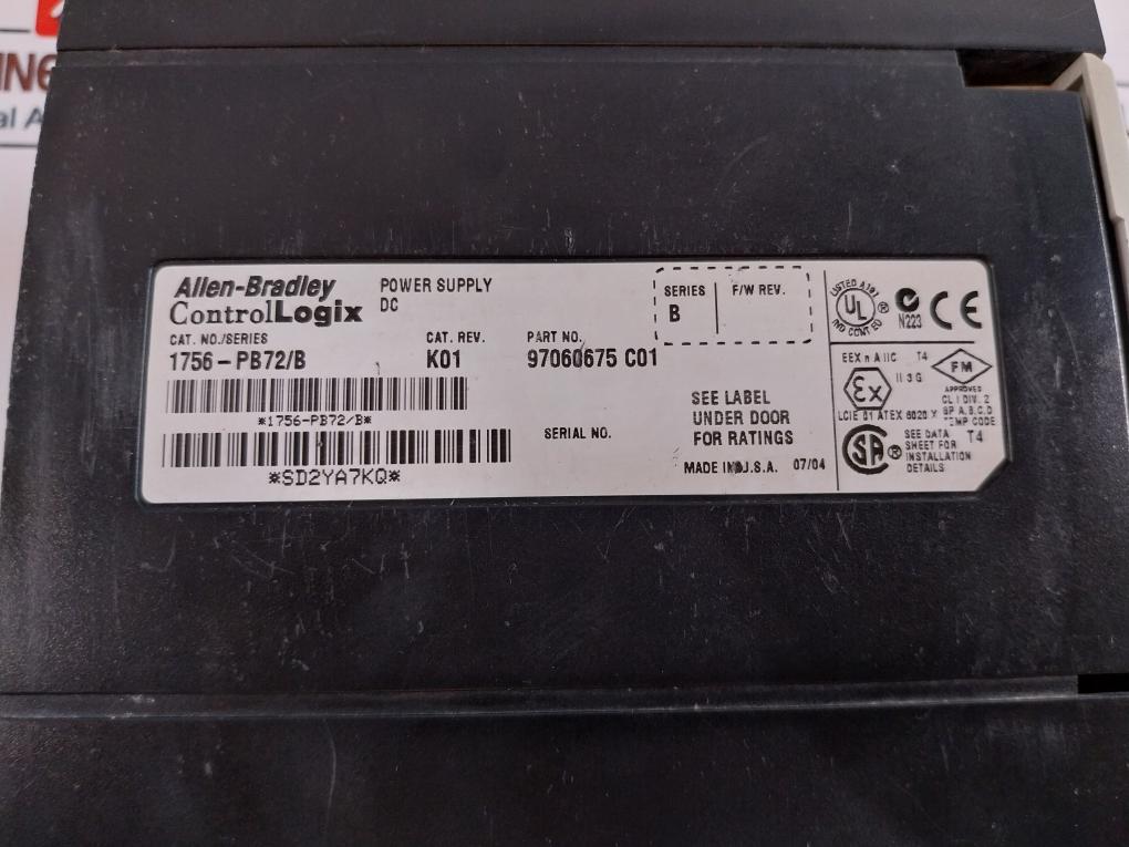 Allen-bradley 1756-pb72 Power Supply 97060675 C01