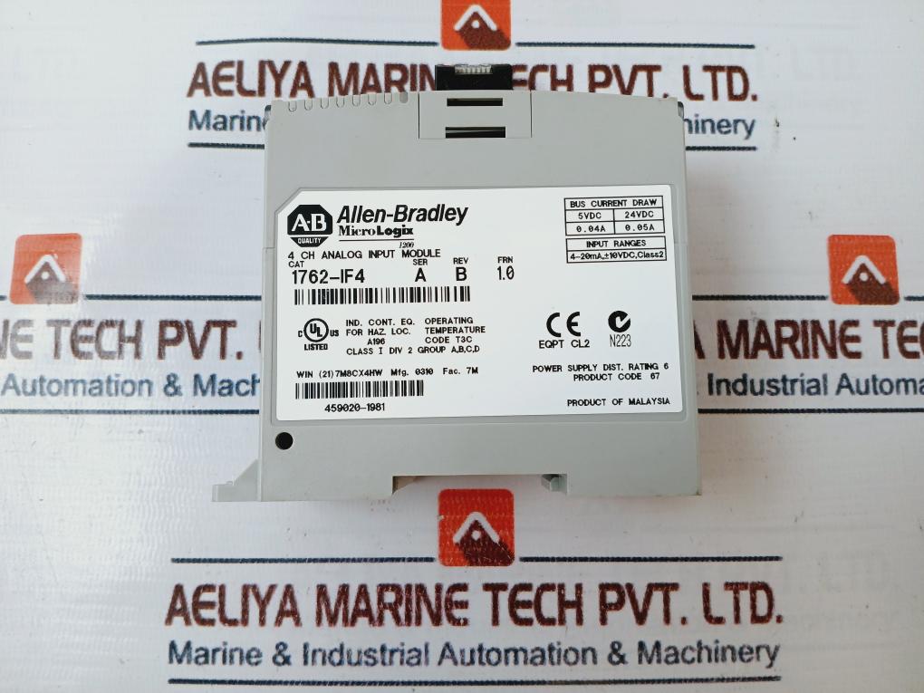 Allen-bradley 1762-if4 Micro Logic 1200 4 Ch Analog Input Module Rev: B