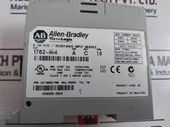 Allen-bradley 1762-ir4, Micrologix 4 Ch Rtd/resistance Input Module 1762-ir4