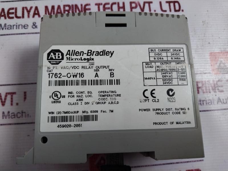 Allen-bradley 1762-ow16 Micrologix 1200 Relay Output Module