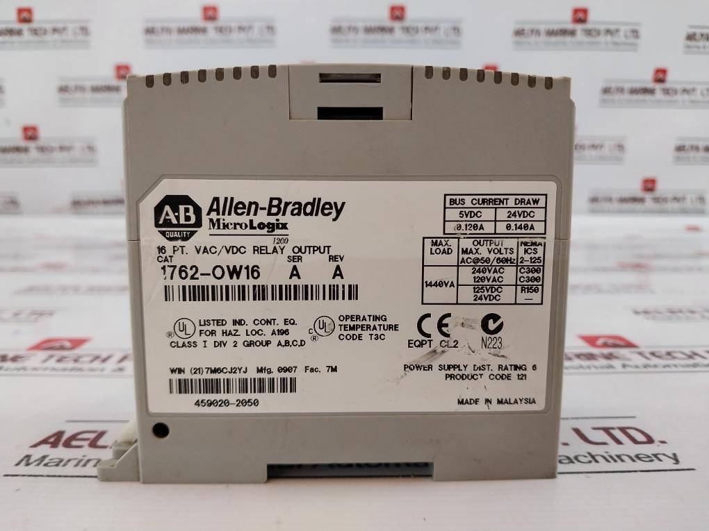 Allen-bradley 1762-ow16 Micrologix 1200 Relay Output Module 50/60hz