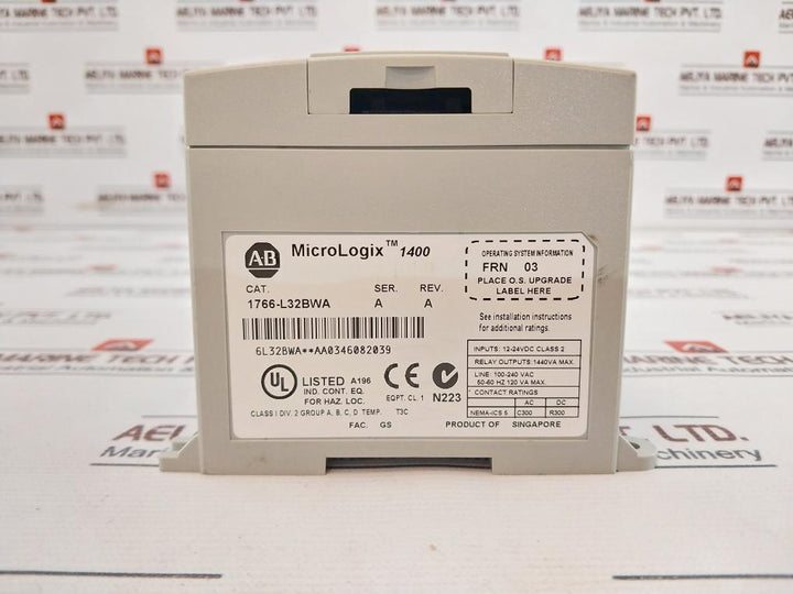 Allen-bradley 1766-l32Bwa Controller 12-24Vdc 50-60Hz