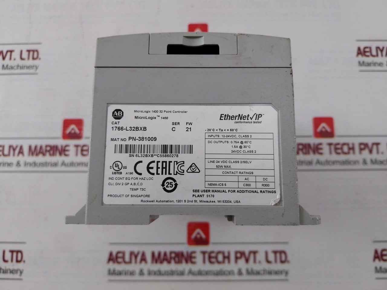 Allen-bradley 1766-l32Bxb 32 Point Controller 12-24Vdc Class 2 Pn-381009