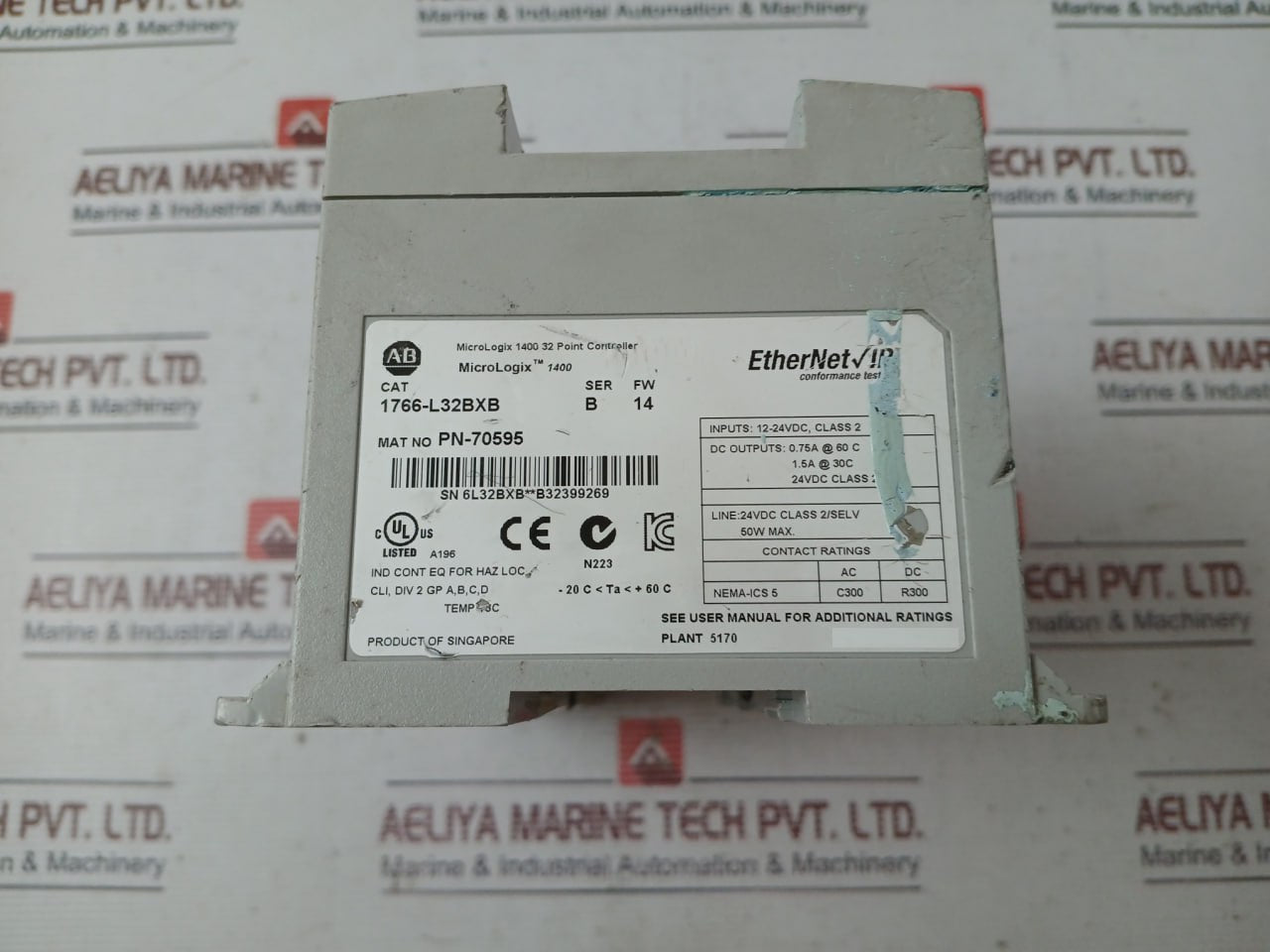 Allen-bradley 1766-l32Bxb Micrologix 1400 32 Point Controller Pn-70595 12-24Vdc