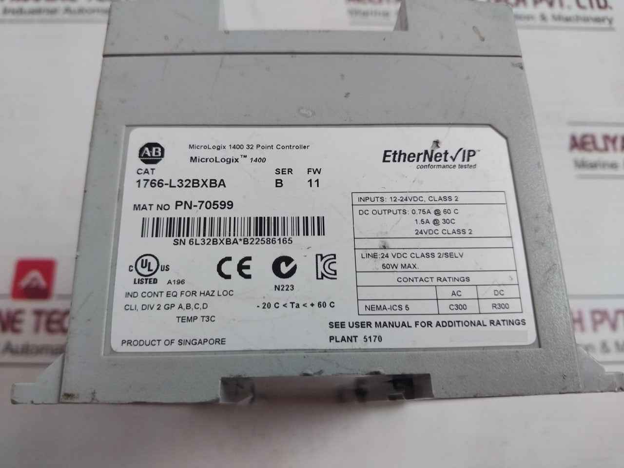 Allen-bradley 1766-l32Bxba Plc Point Controller Module Pn-70599 1.5A At 30C