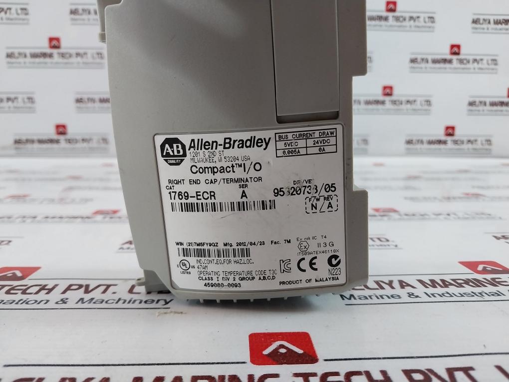 Allen-bradley 1769-ecr Right End Cap/Terminator Ser: A 24Vdc