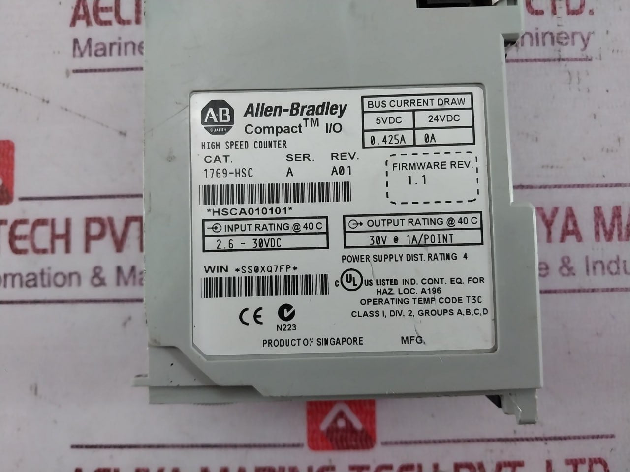 Allen-bradley 1769-hsc High Speed Counter Rev A01 40C 2.6-30Vdc 30V 1A/Point