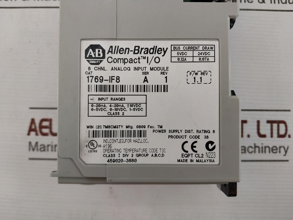 Allen-bradley 1769-if8 Analog Input Module 5Vdc 24Vdc 0-5Vdc, 0-10Vdc, 1-5Vdc