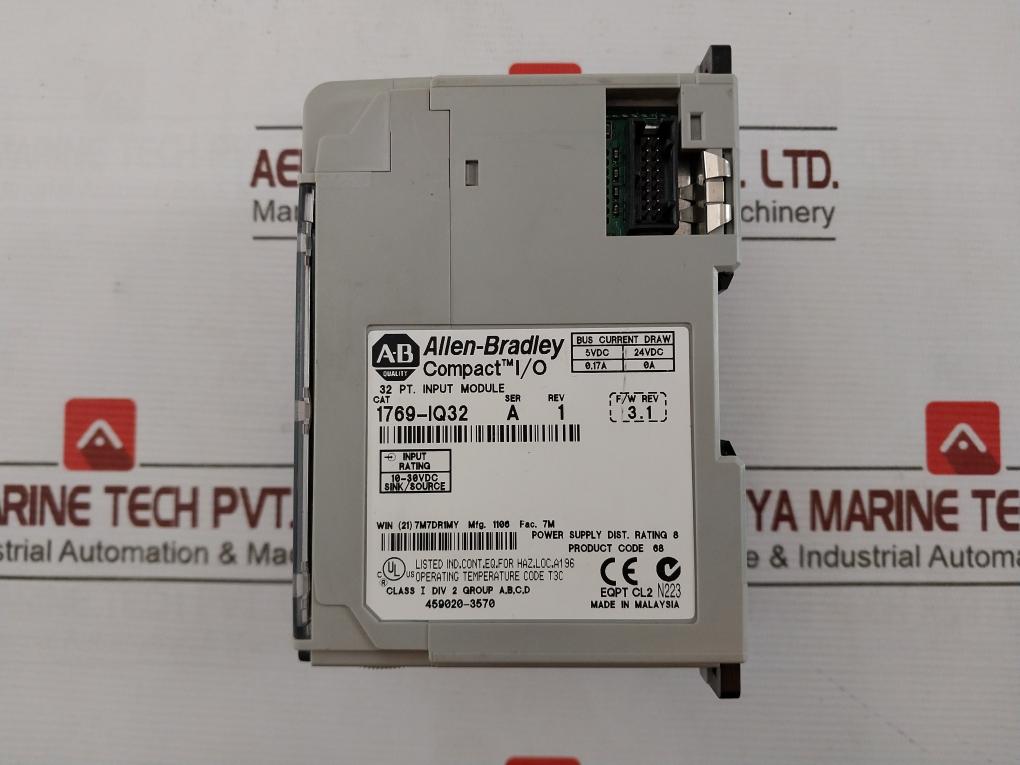 Allen-bradley 1769-iq32 Dc Sink/Source Input Module 5Vdc 24Vdc 1106 7M