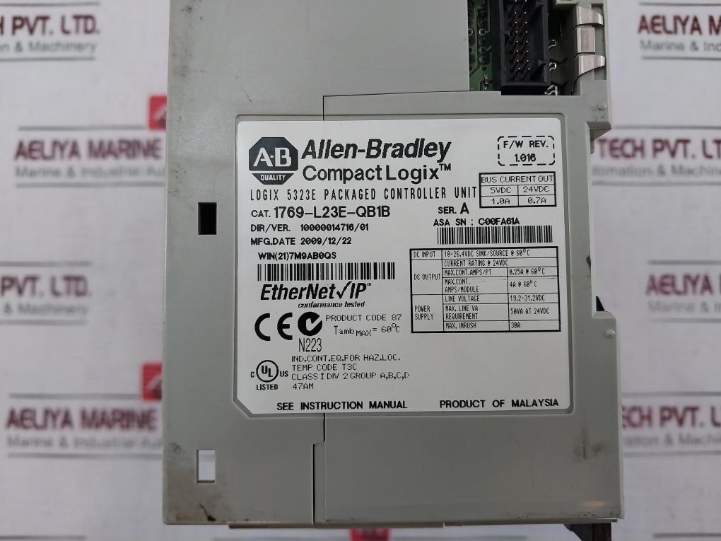 Allen-bradley 1769-l23E-qb1B Logix 5323E Packaged Controller Unit