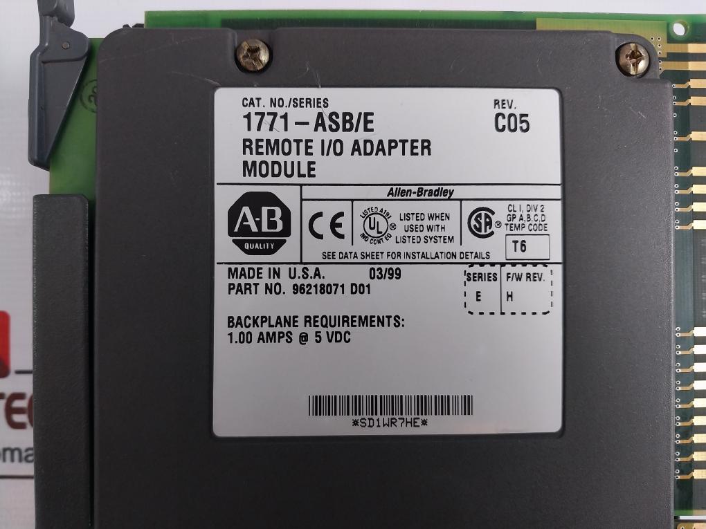 Allen Bradley 1771-A4B B 16 Slot Remote Input Output Chassis Module Rev K03