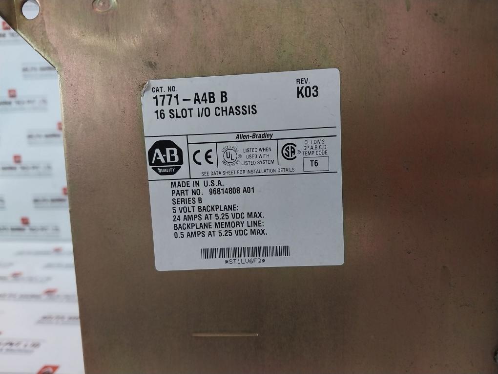 Allen-Bradley 1771-ASB/E,1771-WB,1771-IBN C,1771-OBD/C,1771-A4B B Module Chassis
