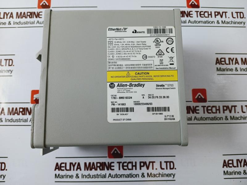 Allen-bradley 1783-bms10cgn Stratix 5700 8 Copper 10/100 Ports Ethernet Switch