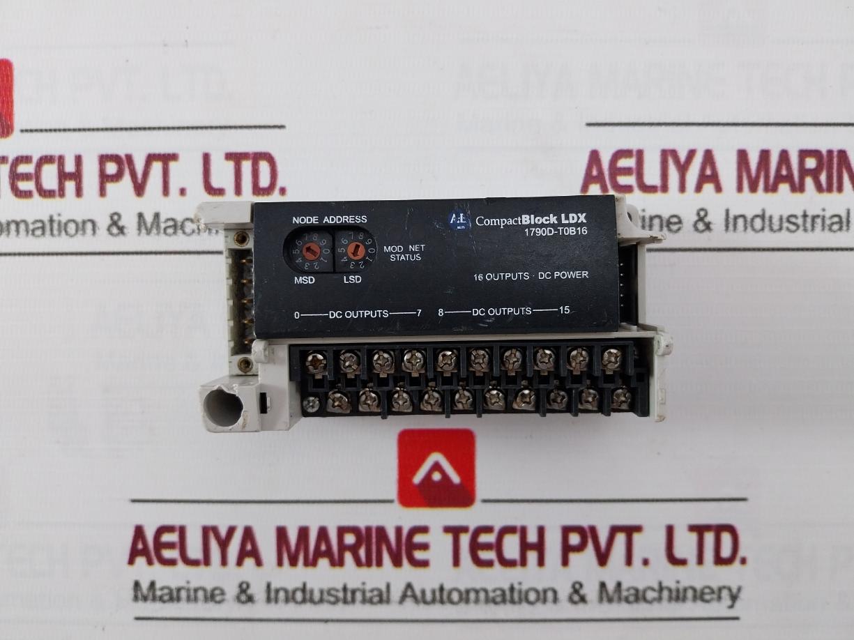 Allen-bradley 1790D-t0B16 Devicenet Compact Block Ldx 24Vdc 0.5A Ser:C Rev:2.002