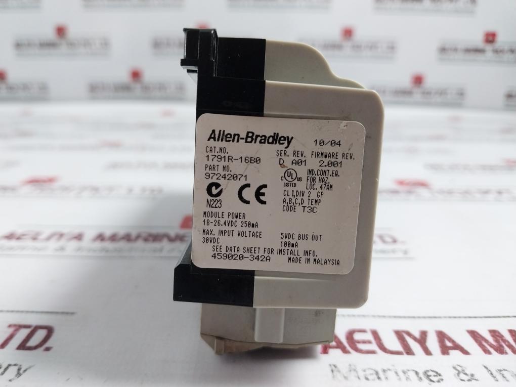 Allen-bradley 1791R-16B0 Compactblock I/O Module Ser D Rev A01 18-26.4 Vdc 250Ma