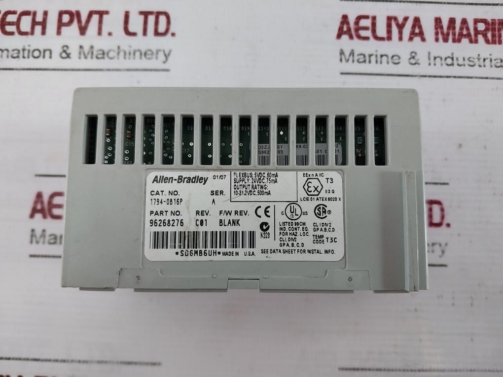 Allen-bradley 1794-0B16P Flex I/O Output Module 24Vdc, 75Ma/5Vdc, 60Ma