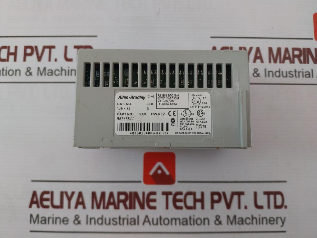 Allen-bradley 1794-ie8 Flex Analog Input/Output Module 5Vdc, 15Ma 24Vdc, 60Ma