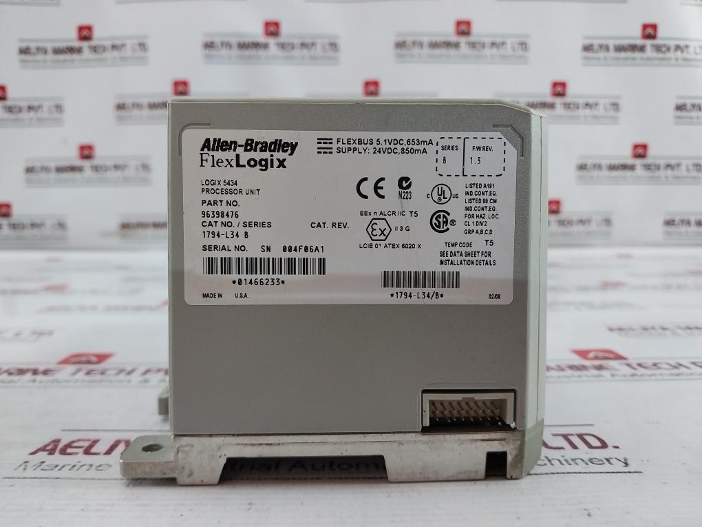 Allen-bradley 1794-l34 Ser B Flexlogix Processor 5.1 Vdc 653 Ma 96398476 5434