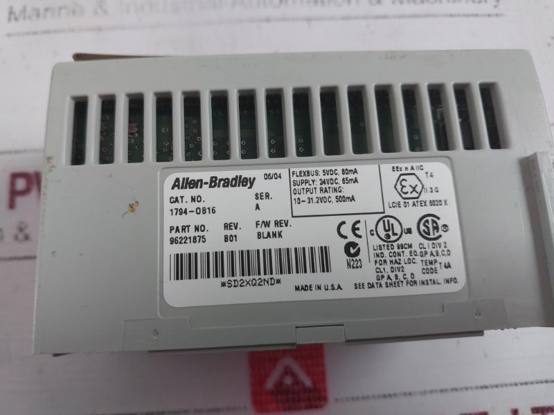 Allen-bradley 1794-ob16 Flex I/O Digital Output Module Ser A Rev B01 24Vdc 65Ma