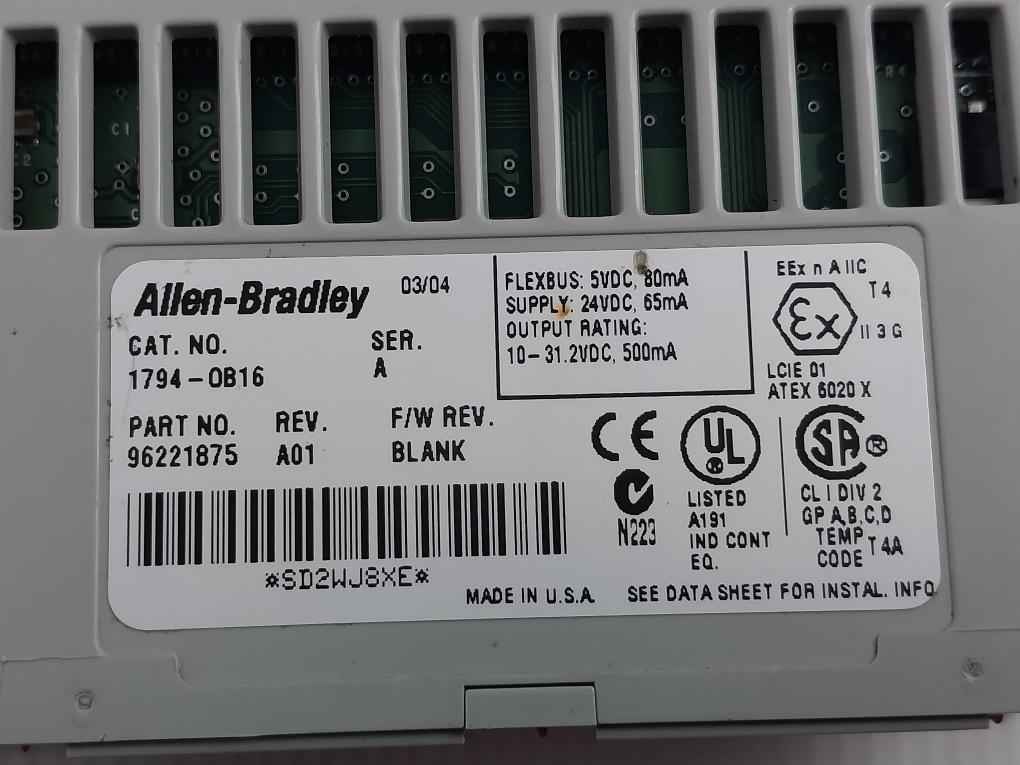 Allen-bradley 1794-ob16 Flex I/o Digital Dc Output Module 24 Vdc