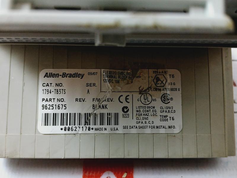 Allen-bradley 1794-tb3ts Flex Terminal Base 120vdc, 10a