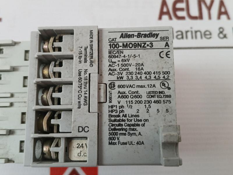 Allen-bradley 195-ma11 Auxiliary Contactor Ac-1 500V-10A 600Vac A600 Q600