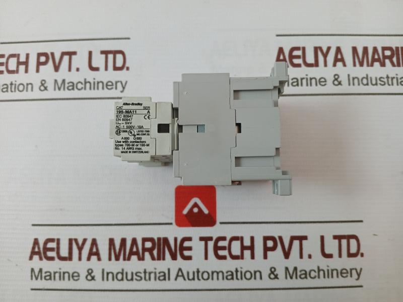 Allen-bradley 195-ma11 Auxiliary Contactor Ac-1 500V-10A 600Vac A600 Q600