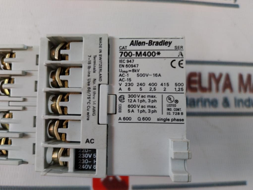 Allen-bradley 195-ma13 Auxillary Contact Block 700-m400* Ser: A