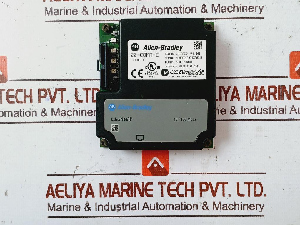 Allen-bradley 20-comm-e Ethernet Adapter Module Ser B 5Vdc 350Ma 10/100 Mbps