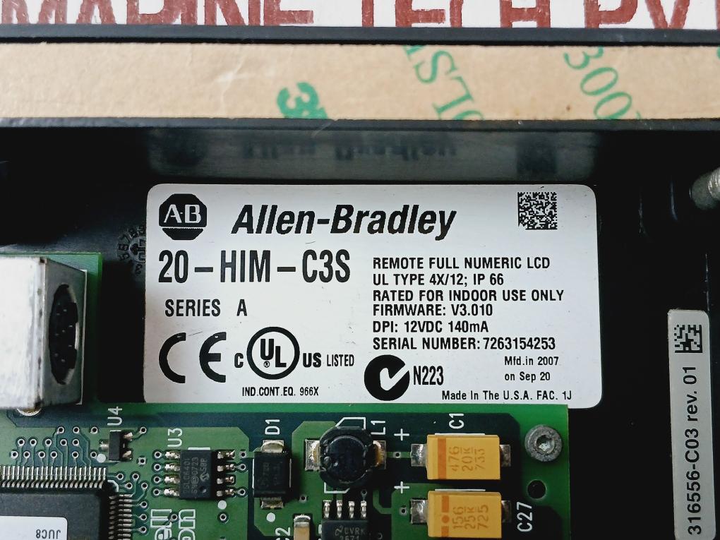 Allen-bradley 20-him-c3S Powerflex Digital Speed Control 196037-q09 Rev: 01