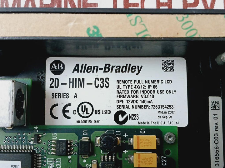 Allen-bradley 20-him-c3S Powerflex Digital Speed Control 196037-q09 Rev: 01