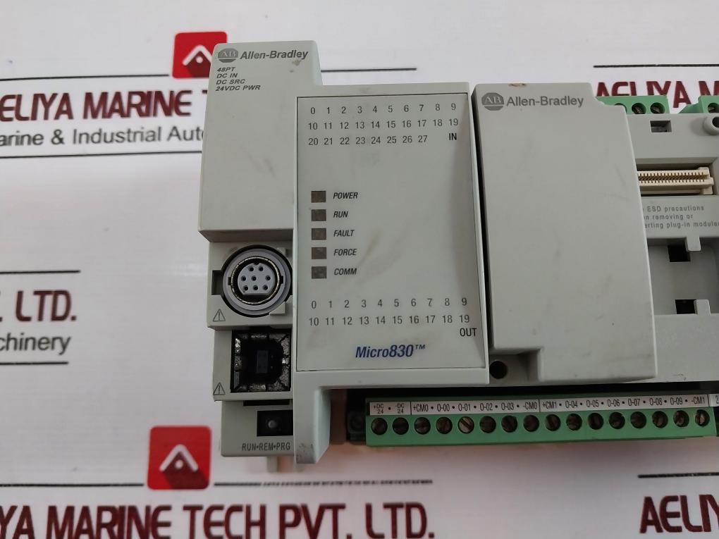 Allen-bradley 2080-lc30-48Qbb Micro 830 I/O Controller Ser A Rev A 24Vdc