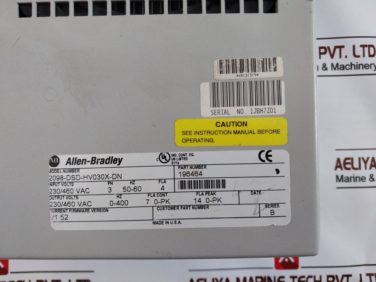 Allen-bradley 2098-dsd-hv030X-dn Ultra 3000I Servo Drive 230/460 Vac 50-60 Hz