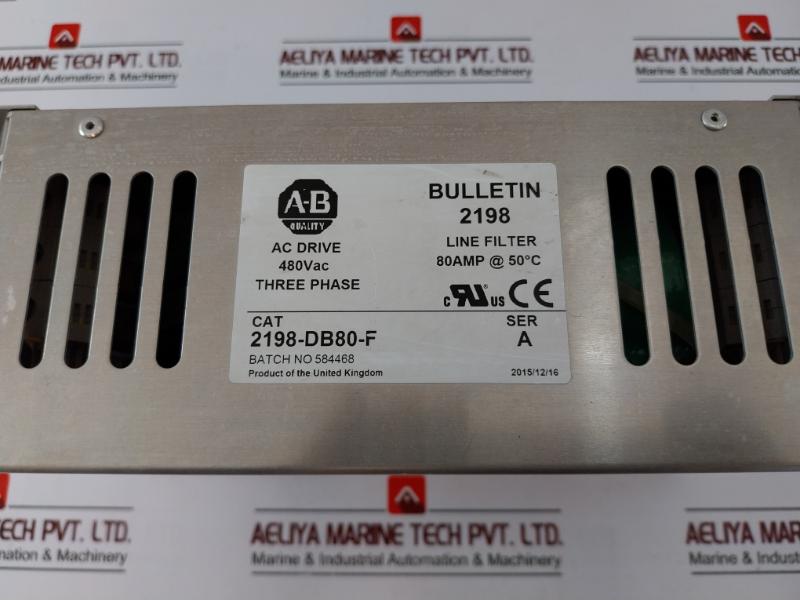Allen-bradley 2198-db80-f Ac Line Filter 480vac 80amp