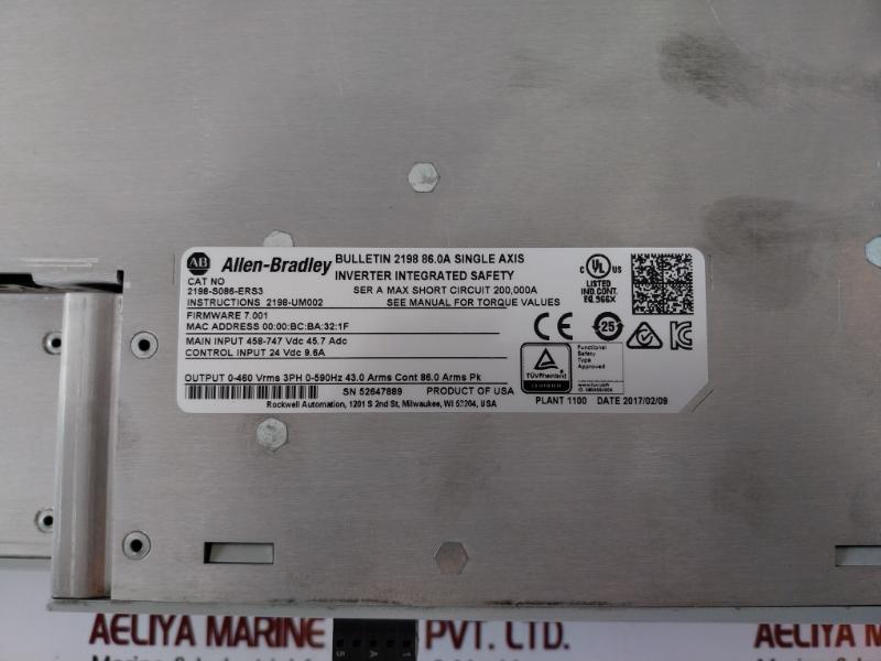 Allen-bradley 2198-s086-ers3 Kinetix 5700 Servo Drive 200838