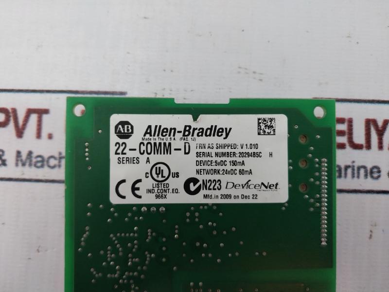 Allen-bradley 22-comm-d Powerflex Communications Adapter 24Vdc 60Ma